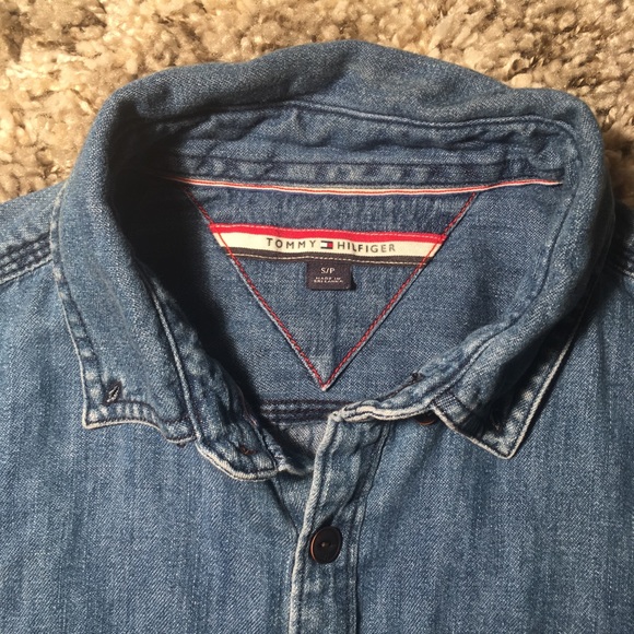 Tommy Hilfiger Denim Longsleeve Shirt Blue Size S - Picture 3 of 4